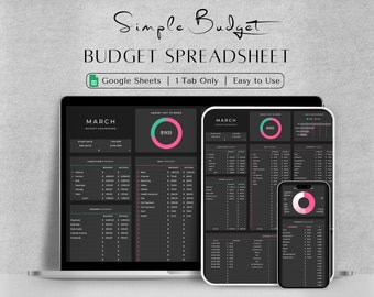 Pianificatore di budget per Fogli Google/Modello di budget mensile/Foglio di calcolo del budget mensile, Budget per busta paga, Monitoraggio del budget, Budget bisettimanale