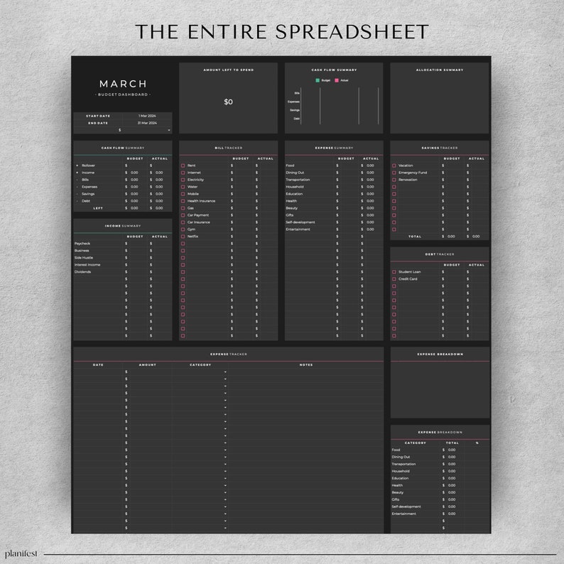 Budget by Paycheck | Monthly Budget Template | Budget Tracker | Budget Planner for Google Sheets | Biweekly Budget