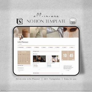 Notion Template | Life Planner Notion Dashboard | ADHD Digital Planner | Adult ADHD Notion Templates, Planner Productivity Self Care Planner