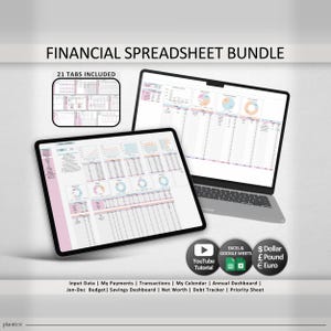 Budget by Paycheck Spreadsheet | Google Sheets/Excel Financial Template | Annual, Weekly, Biweekly, Monthly Financial Planner | Debt Tracker