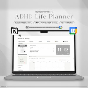 Notion Template ADHD Planner Notion Dashboard ADHD Digital Planner Adult ADHD Notion Templates Focus Planner Productivity Self Care Planner