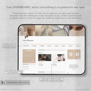Notion Template | Life Planner Notion Dashboard | ADHD Digital Planner | Adult ADHD Notion Templates, Productivity Self Care Planner