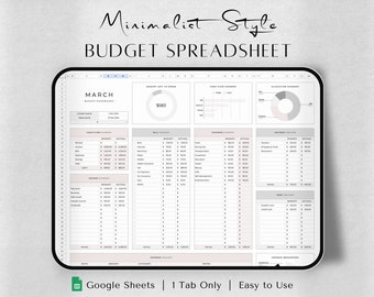 Budget Planner for Google Sheets | Monthly Budget Spreadsheet | Paycheck Budget Tracker | Weekly Budget Template, Biweekly Budget, Budgeting