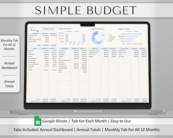 Budget Planner for Google Sheets | Monthly Budget Spreadsheet | Paycheck Budget Tracker | Weekly Budget Template, Biweekly Budget, Budgeting