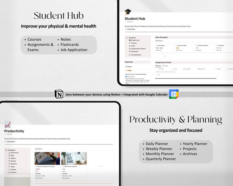 Notion ADHD Dashboard | Adult ADHD Digital Planner and Focus Template