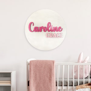 Nursery Decor, Custom Name Sign, 3D Name Sign, Wood Baby or Kids Sign, Round Wood Name Sign, Baby Name Sign, Kids Room Decor
