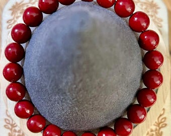 Red Jasper Bracelet, Grounding & Strength Crystal Jewelry, Natural Red Jasper Beads, Healing Crystal Bracelet, Jewelry Gift