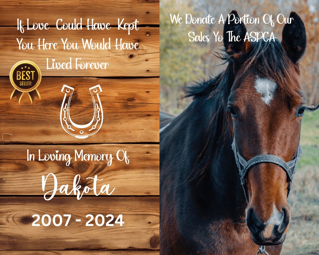 Personalized Horse Memorial Gift, Personalized Horse Memorial Keepsake