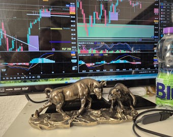 Wall Street Bull and Bear Sculpture | Feng Shui Stock Market Decor