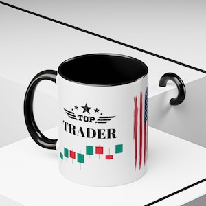 American Top Stock Market Trader Coffee Cup, Wall Street Gift, Day Trading Birthday Present, Investor Mug