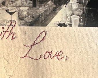 Custom Embroidered Photo Art – Hand-Stitched Keepsake on Handmade Paper