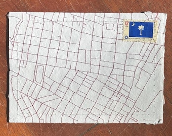 Custom Embroidered Map Envelope