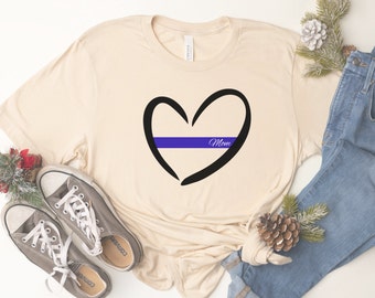 Thin Blue Line Mom T-shirt, Mom gift, Support police, TBL tshirt, cop shirt, first responder tee, support police, protect and serve shirt