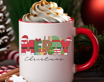 Merry Christmas Coffee Mug, Holiday cup, java, fresh brew, cup of joe, tis the season, cute xmas, gift present, mom grandma wife, winter