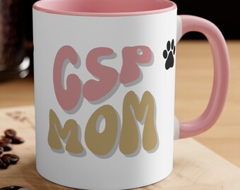 GSP MOM Coffee Mug, 11oz, German shorthaired pointer cup, GSP java cup, gun dog coffee mug, pointer mom, java cup, mom gift, dog mom gift