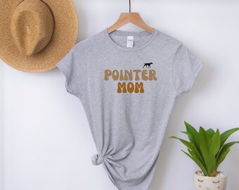 Pointer GSP Mom Softstyle Women's T-shirt, german shorthaired pointer, gsp mom tee, pointer mom tshirt, gun dog shirt, gift for mom, dog mom