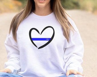 Blue Line Wife Sweatshirt, cop wife sweatshirt, blue line wifey hoodie, comfy cop wife shirt, sweatshirt hoody, police wife gift