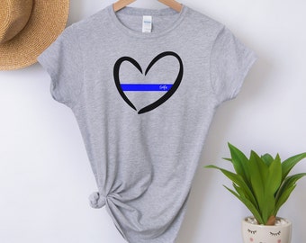 Blue Line Wife T-shirt, Thin blue line shirt, Police wife, blue line gift, cop wife tshirt, support police, first responder tee, wife gift
