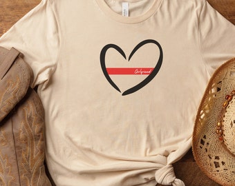 RED LINE Girlfriend T-shirt, Thin red line shirt, fireman wife, emt gift, paramedic tshirt, first responder tee, trendy fire, trend present