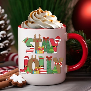 Blijf Jolly Christmas Coffee Mug, Merry Christmas cup, Happy Holidays java, vers brouwsel, kopje Joe, tis het seizoen, schattige kerst, cadeau aanwezig