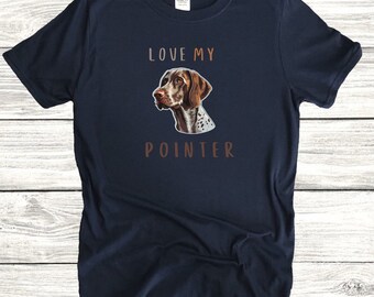 Love My Pointer Unisex Softstyle T-Shirt, Luv my GSP, bird dog shirt, german shorthaired pointer tee, gun dog tshirt, dad and mom gsp shirt