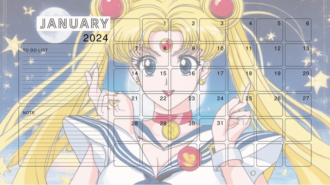 Sailor moon calendar/ calendario 2024 calendar 2024 Etsy México