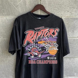 VINTAGE TORONTO RAPTORS T SHIRT, LARGE/41.5 | 1995/1996/90S PURPLE  BASKETBALL