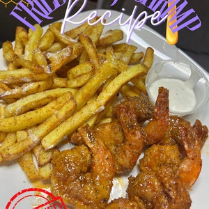 Fried Honey Shrimp Recipe + BONUS Ranch Fries – 5-Page Digital Download | Sweet & Crispy | Instant PDF Recipe