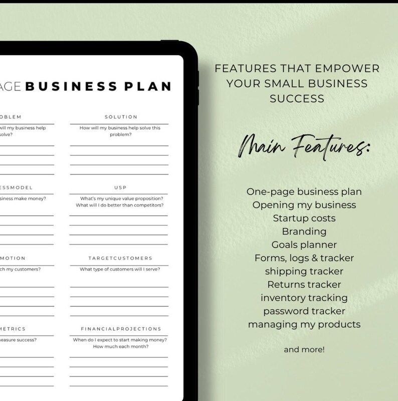 Small Business Planner Editable Canva Template Business Owner Store