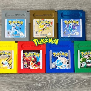 Giant Nintendo Gameboy Pokemon Yellow, Red, Blue, Green Wall Decor Large Retro Gameroom Decore for Gamers Nerdy Decor for Arcade Room Decor