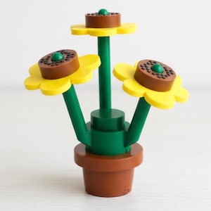 Giant Potted Flower Brick Building Flower Fidget Aniversary gifts for couples housewarming fake plant decoration for friends or kids room