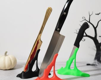 Horror Movie Knife Stand Halloween Horror Decorations For Your Kitchen Party Decor Kitchenware For Knife Storage. Knife Display Stand