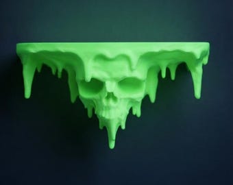 Horror Floating Wall Shelf Decor Undead Book Organizer Gothic Home Decor  Halloween Gift  Spooky Book Lover Gift Skull Decoration