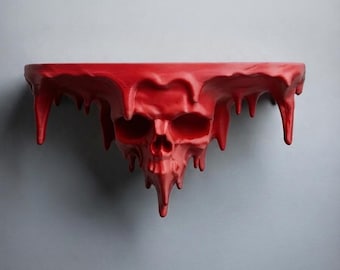 Horror Floating Wall Shelf Decor Undead Book Organizer Gothic Home Decor  Halloween Gift  Spooky Book Lover Gift Skull Decoration