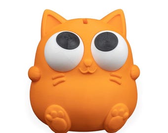 Salvadanaio stampato in 3D, gatto buffo, drago divertente, pecora carina, maiale sciocco, portamonete a forma di mucca, occhi rotanti, salvadanaio a forma di animale stravagante per la cameretta dei bambini