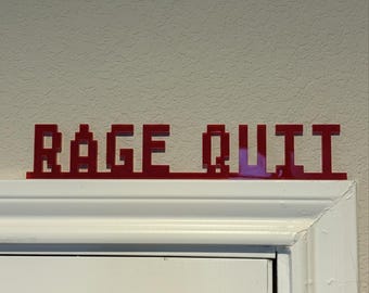 8-bit Gamer Exit Acrylic Door Topper – Fun Text Wall Decor for Home or Office Gaming Connoisseur Gifts For Nerds Man Cave Ladies Lair Retro