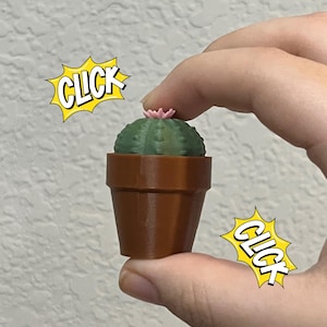 Fidget Clicker Cactus Toy, 3 Types of Sensory Desk Plants for Anxiety Relief, Focus, and Fun | Clicky Stress Relief Gifts Stocking Stuffers