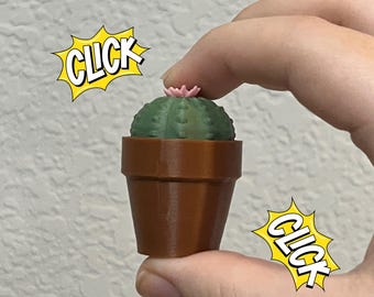 Fidget Clicker Cactus Toy, 3 Types of Sensory Desk Plants for Anxiety Relief, Focus, and Fun | Clicky Stress Relief Gifts Stocking Stuffers