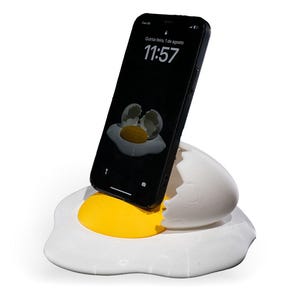 Cracked Egg Phone Stand 3D printed Broken Egg Accessory Office Desk Toy