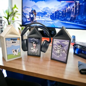 Headphone Stand 3D Printed Milk Carton - Wall Mountable - Funny Decore Cute Gag Gifts for Gamers Gifts for Friends Pro Gamers
