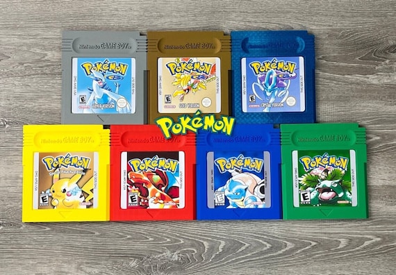 Giant Game Gameboy Pokemon Yellow, Red, Blue, Green Wall Decor Large Retro Gameroom Decore for Gamers Nerdy Decor for Arcade Room Decor
