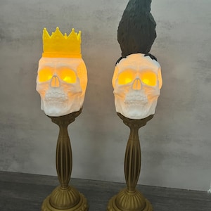 Halloween Skull Candle Holders with LED Tea Light