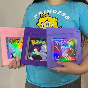 Giant Game Gameboy Mew and Mewtwo Cartridge Wall Decor Retro Wall Mount Gameroom Decor for Gamer Arcade Room Decor Boys or Girls room
