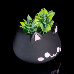 Cat Face Flower Pot Adorable 3D Printed Succulent Planter