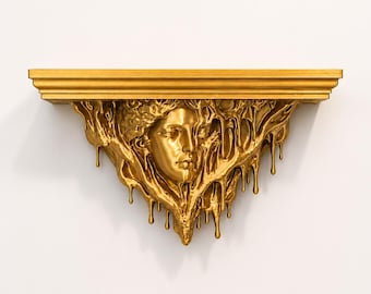 Medusa Gold Wall Shelf | Gothic Wall Decor | Baroque Floating Shelf | Mythology Art | Luxury Maximalist Home Decor