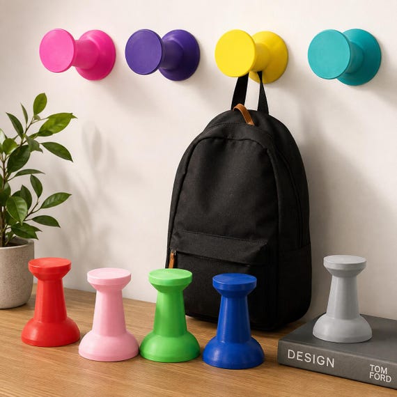 Giant Realistic Thumbtack Wall Hook, Bold Novelty Wall Mount Hanger, Fun Coat Headphone Hook, Office Kids Gamer Room Decor