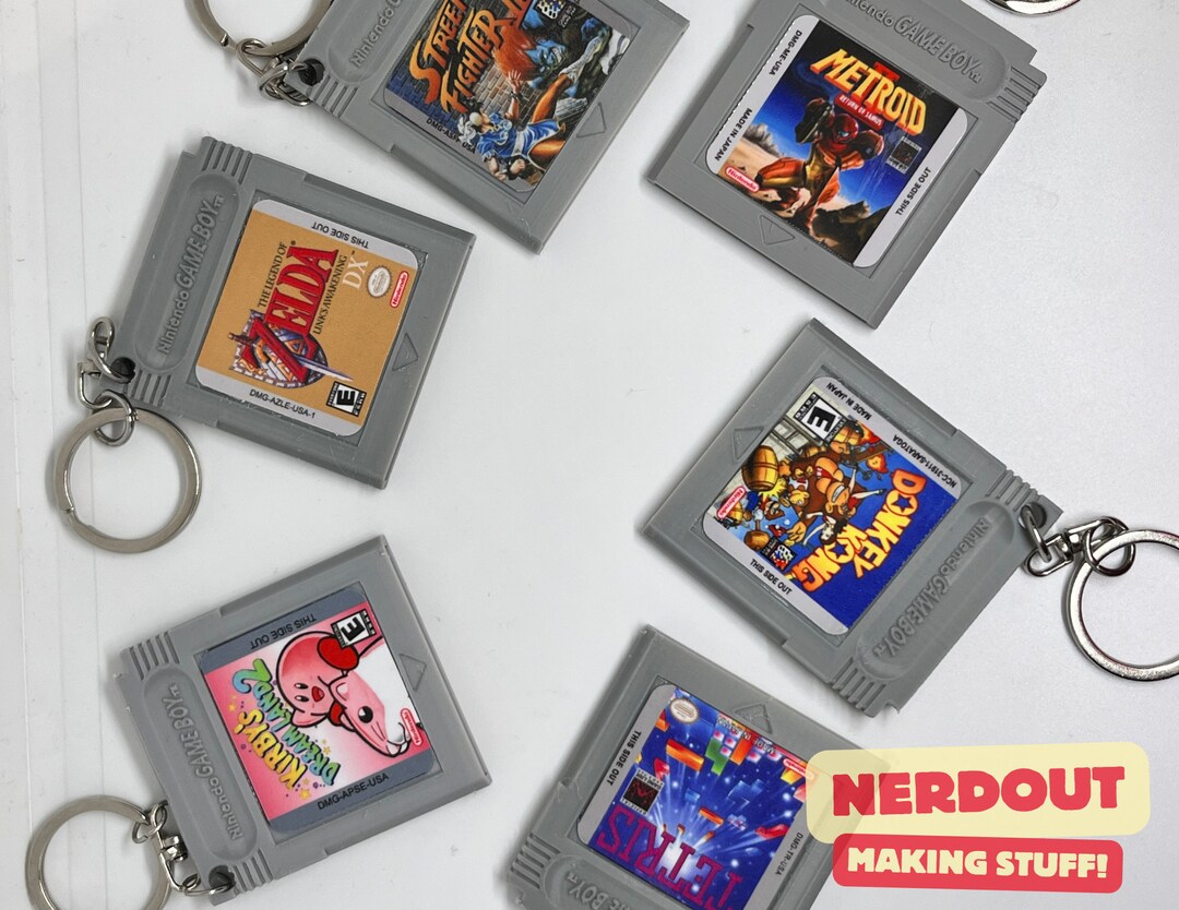 3D Printed Gameboy Cartridge Replica Keychains Original Gameboy
