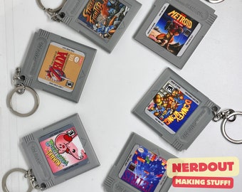 3D Printed  Gameboy Cartridge Replica Keychains Original Gameboy Keychain Gift Retro Accessories Ready to Ship Gift Idea for Gamers and Fans