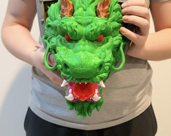 Anime Style Dragon Head Wall Mount | 3D Printed Japanese Inspired Dragon Trophy | Colorful Fantasy Wall Decor | Gamer Room Art | Otaku Gift