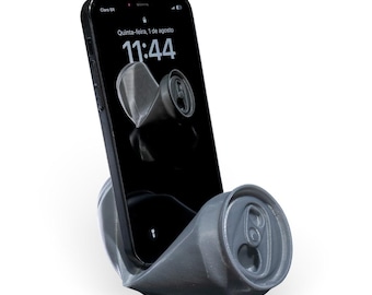 Crushed Can Phone Stand  Fun Desk Phone Accessories Gifts For Friends and Family Trash Can Style